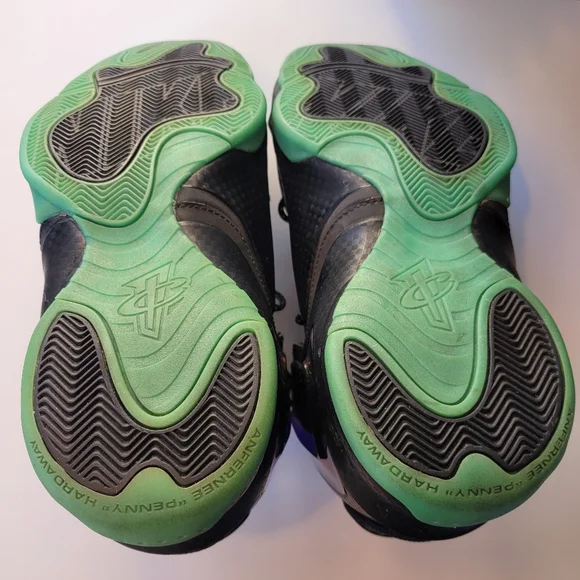 Nike Lil Penny  Black and Green High-Top Sneakers with Color-Shifting Accents - Picture 6 of 13